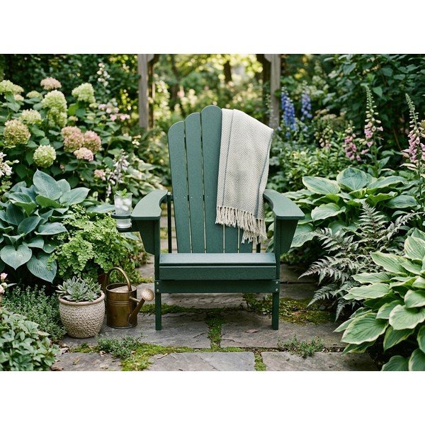 Zelené plastové záhradné kreslo Adirondack – Bonami Selection-image-2