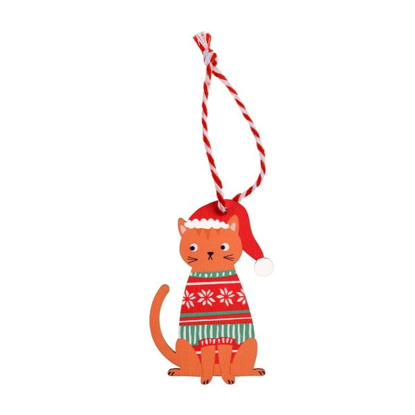 Drevená vianočná ozdoba 5 cm Ginger Cat – Rex London