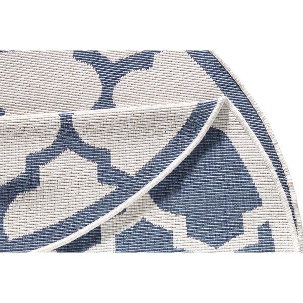 Modro-krémový vonkajší koberec NORTHRUGS Palermo, ⌀ 200 cm-image-4