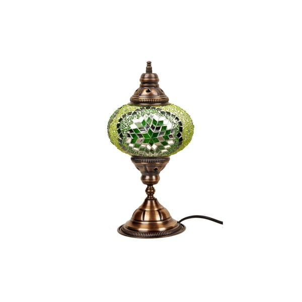 Stolová sklenená lampa Mosaic Emerald, ⌀ 17 cm