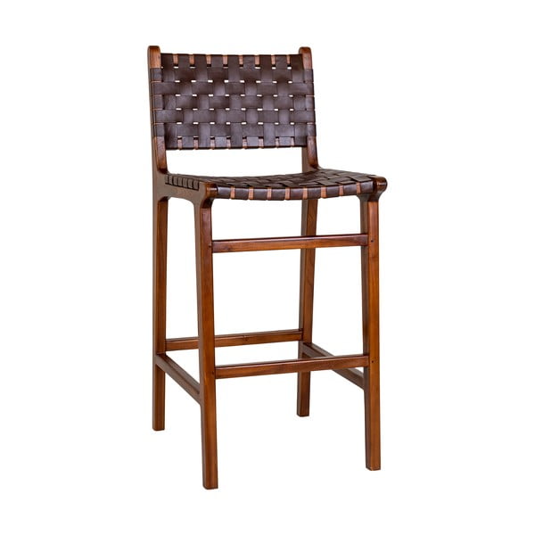 Čierno–hnedá barová stolička z teakového dreva 101 cm Perugia – House Nordic
