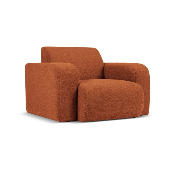 Hnedé kreslo z textílie bouclé Molino – Micadoni Home