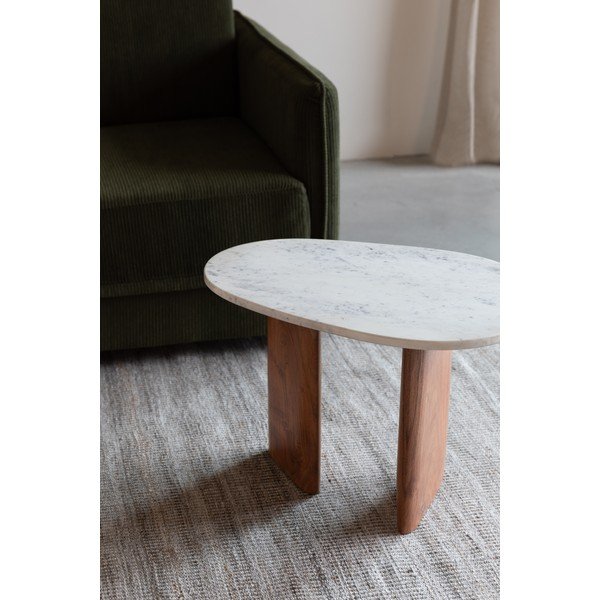 Odkladací stolík s mramorovou doskou 37x56 cm Tanda – White Label-image-2