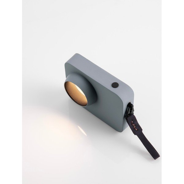 Sivomodrá kovová LED stolová lampa so stmievačom (výška  11 cm) Kedros – Nova Luce-image-4