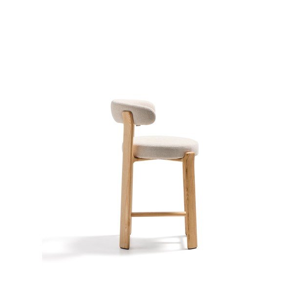 Béžová/v svetlo prírodnej farbe barová stolička z jaseňového dreva (výška sedadla 65 cm) Granite – Kave Home-image-3