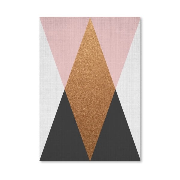 Plagát Geometric Pink Bronze