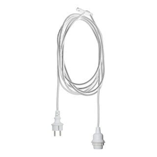 Biely kábel s koncovkou pre žiarovku Star Trading Cord Ute, dĺžka 2,5 m