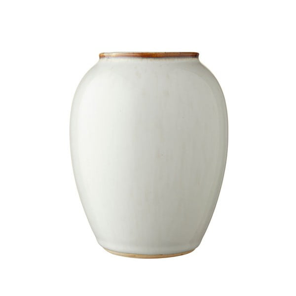 Krémovobiela kameninová váza Bitz, výška 12,5 cm