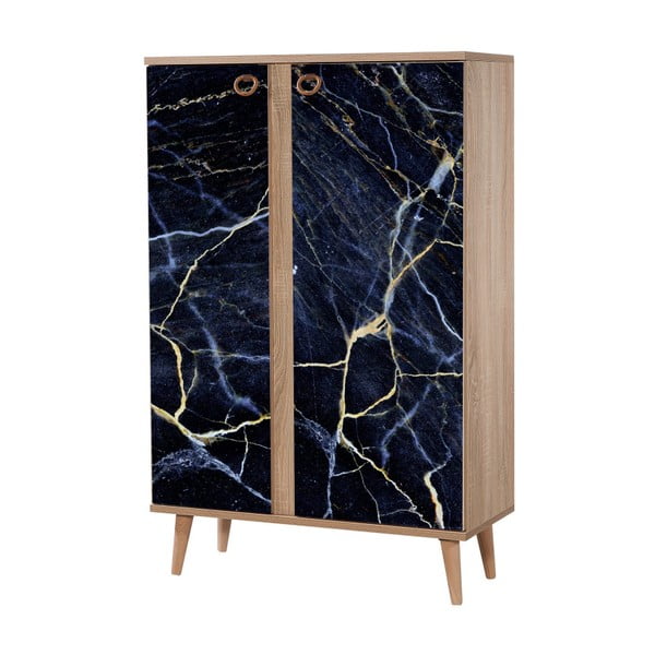 Variabilná dvojdverová komoda Newbox Blue Marble, 126 × 80 cm