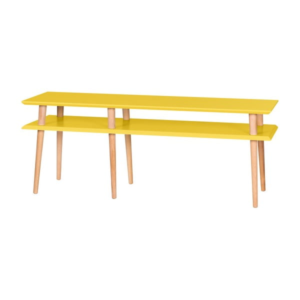 Žltý konferenčný stolík Ragaba Mugo, dĺžka 139 cm