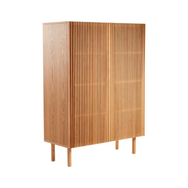 Skrinka v dekore jaseňa s otvorom pre káble v prírodnej farbe 100x140x45 cm Sion – Jotex