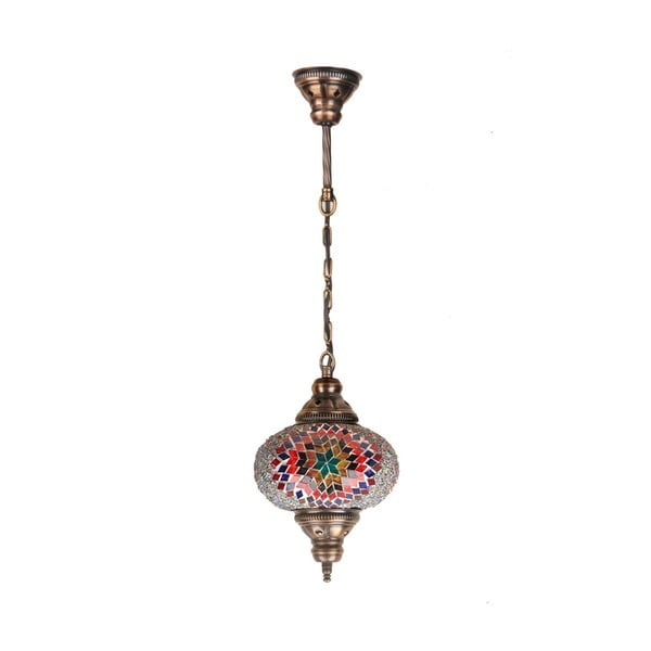 Sklenená ručne vyrobená závesná lampa Lily, ⌀ 17 cm