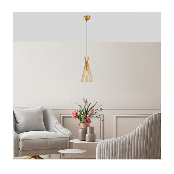 Závesné svietidlo v zlatej farbe s kovovým tienidlom ø 20 cm Mezopotamya – Opviq lights-image-1