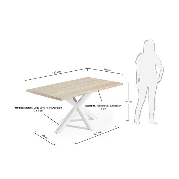 Jedálenský stôl s doskou v dubovom dekore 90x160 cm Argo – Kave Home-image-4