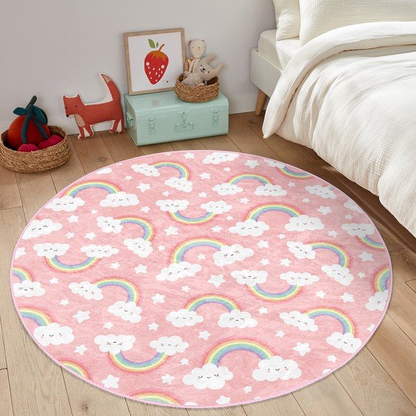 Ružový detský koberec ø 120 cm Comfort – Mila Home-image-2