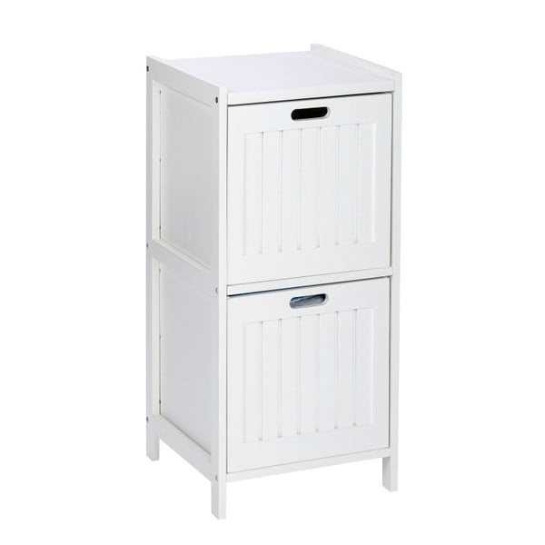 Biela drevená skrinka do kúpeľne s 2 zásuvkami Wenko Oslo-image-2