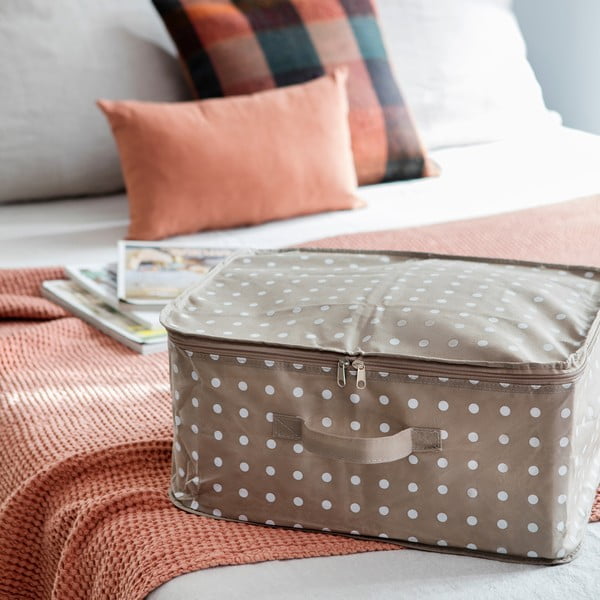 Béžový box na uloženie oblečenia Compactor Dots, 46 × 20,5 cm-image-1