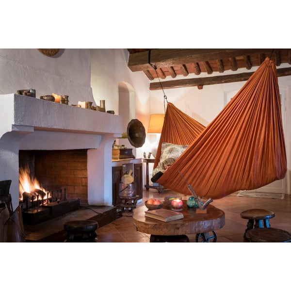 Oranžová hojdacia sieť Descotis Bella, dĺžka 420 cm-image-1