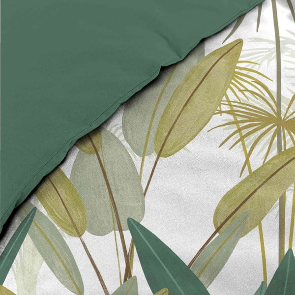 Biele/zelené bavlnené obliečky na dvojlôžko/predĺžené 240x220 cm Otika – douceur d'intérieur-image-3