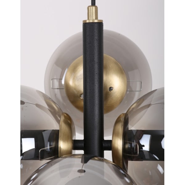 Čierne/sivé závesné svietidlo so skleneným tienidlom ø 15 cm Forte – Squid Lighting-image-2