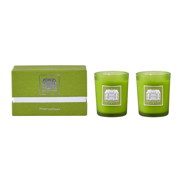 Sada 2 sviečok s vôňou zeleného čaju a uhorky Villa Collection