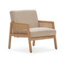 Béžové menčestrové kreslo s výpletom Debra – Marckeric
