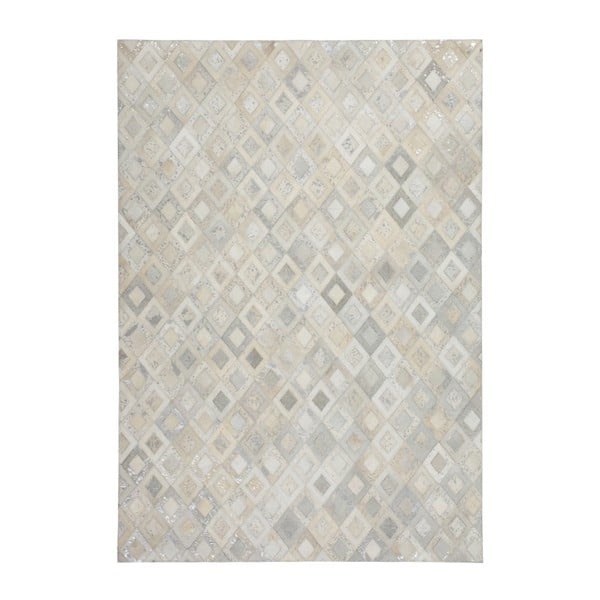 Sivý kožený koberec Dazzle, 80x150cm