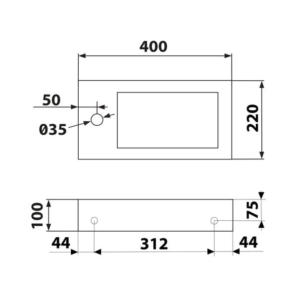 Čierne kamenné umývadlo 40x22 cm Blok – Sapho-image-3