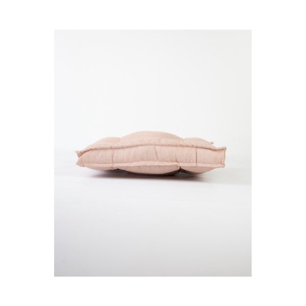 Svetloružový vankúš s prímesou ľanu Surdic Square, 37 x 37 cm-image-1