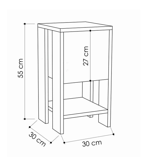 Antracitový nočný stolík s detailmi v dekore dubového dreva Garetto Ema-image-3
