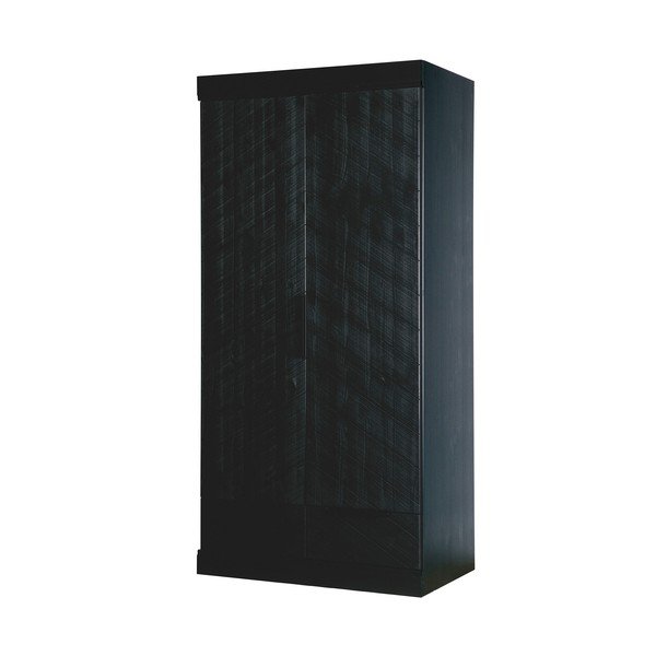 Čierna drevená skriňa WOOOD Herringbone, výška 195 cm