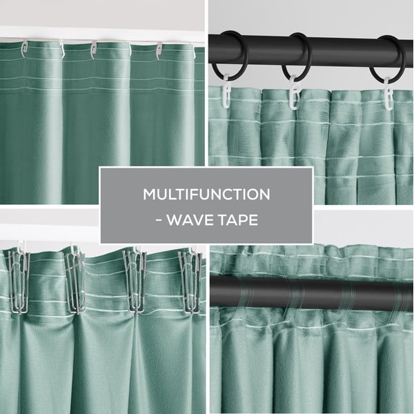 Svetlozelený zamatový dimout záves 140x245 cm Pleat – Restilo-image-3