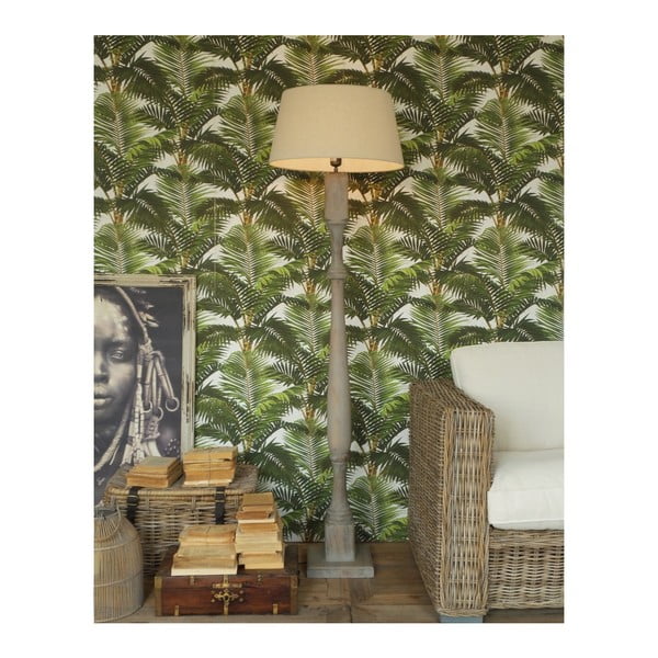 Sivá voľne stojacia drevená lampa Orchidea Milano Floor Lamp Light Grey, výška 177 cm
