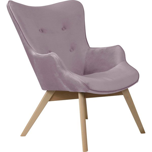 Zamatové kreslo v levanduľovej farbe Niko – Ropez