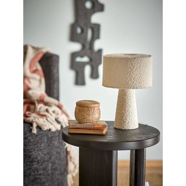 Biela stolová lampa s textilným tienidlom (výška 30 cm) Emmie – Bloomingville-image-3