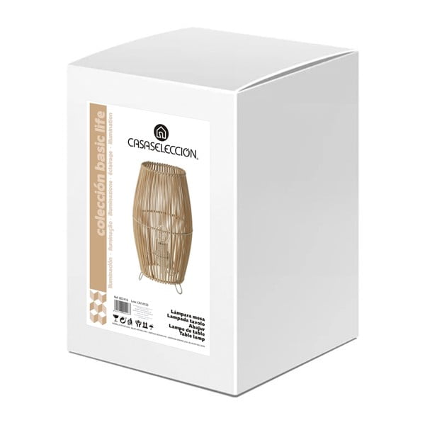 Bambusová stolová lampa v prírodnej farbe s bambusovým tienidlom (výška 29 cm) Natural Way – Casa Selección-image-3