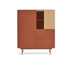 Vysoká komoda v dekore duba v tehlovo-prírodnej farbe 100x120 cm Otto – Teulat