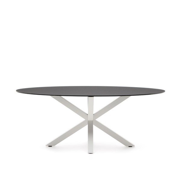 Jedálenský stôl so sklenenou doskou 100x200 cm Argo – Kave Home-image-2