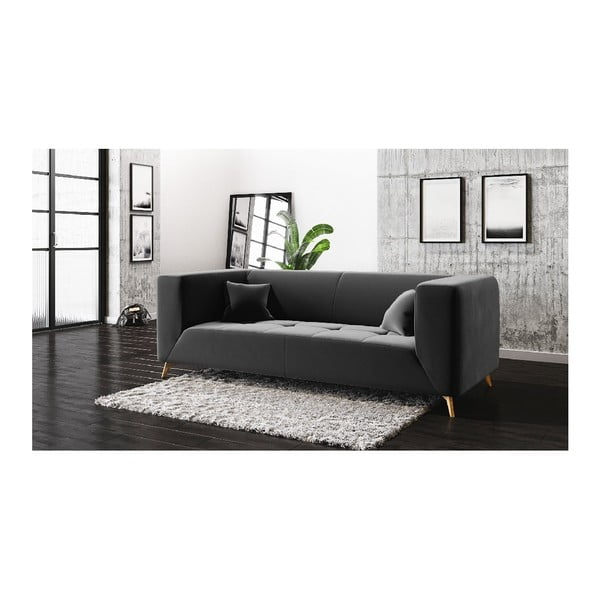 Tmavosivá zamatová pohovka MESONICA Toro, 187 cm-image-3