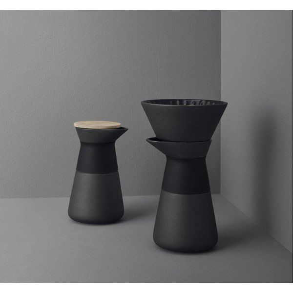 Čierna kameninová súprava na prekvapkávanú kávu 600 ml Theo – Stelton-image-1