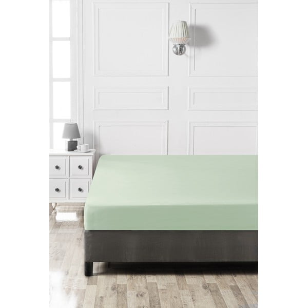 Svetlozelená napínacia bavlnená plachta 140x200 cm – Mijolnir-image-2