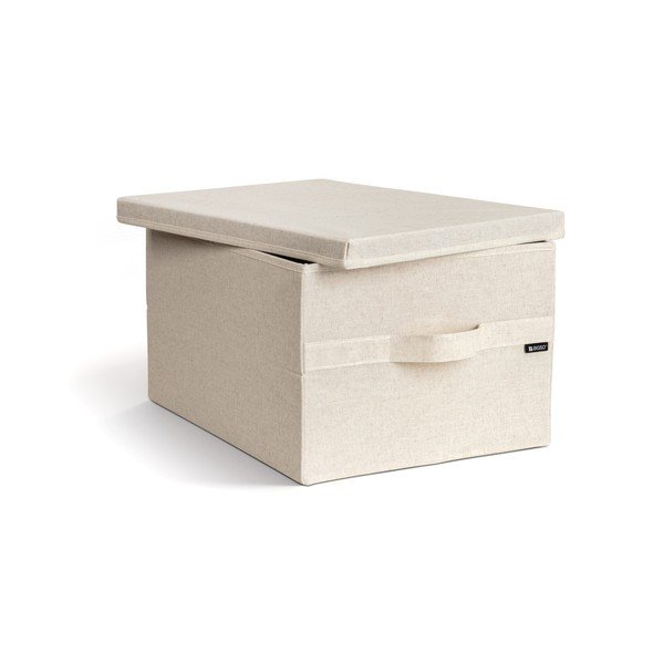 Béžový látkový úložný box s vekom 36x46x25 cm Soft Storage Large – Bigso-image-1