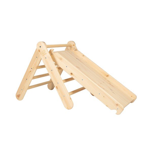 Pikler trojuholník z borovicového dreva v prírodnej farbe 46x87x60 cm Montessori – Meowbaby