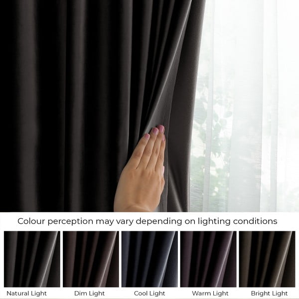 Čierny zamatový dimout záves 140x245 cm Eyelets – Restilo-image-4