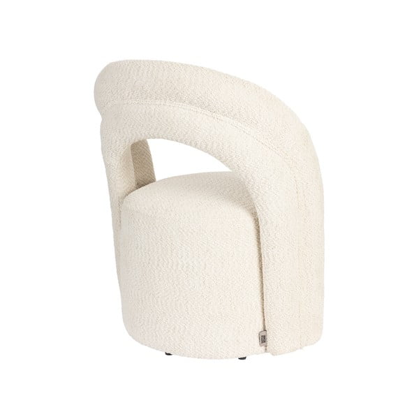 Krémové otočné kreslo z textílie buklé Seina – Dutchbone-image-4