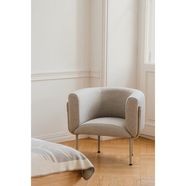 Sivé vlnené kreslo Ubi – noo.ma-image-1