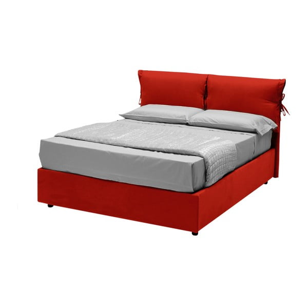 Červená jednolôžková posteľ s úložným priestorom 13Casa Iris, 80 x 190 cm