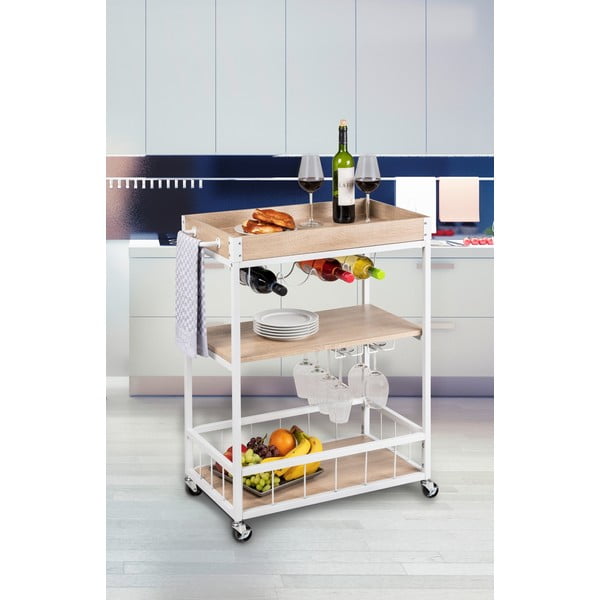 Servírovací stolík na kolieskach 40x80 cm Rustico - Wenko-image-1
