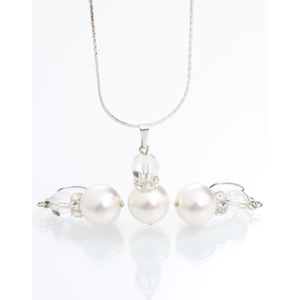 Set náhrdelníka a náušníc Yasmine Pearl Crystal