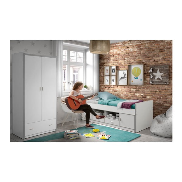 Biela šatníková skriňa Vipack Bonny, 202 × 60 × 96,5 cm-image-2